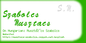 szabolcs musztacs business card